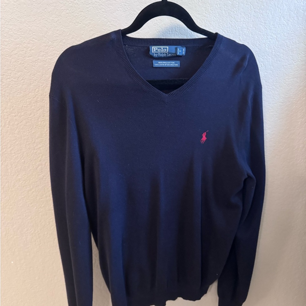 Ralph Lauren Men's V-Neck Sweater in Navy